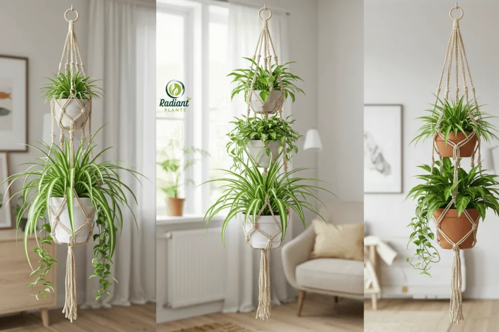 Tiered Crochet Plant Hanger for Multiple Plants