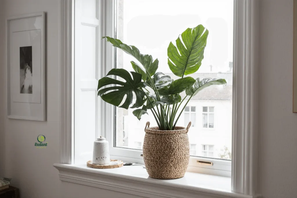 Step-by-Step Window Sill Plant Styling with Layered Height Arrangement