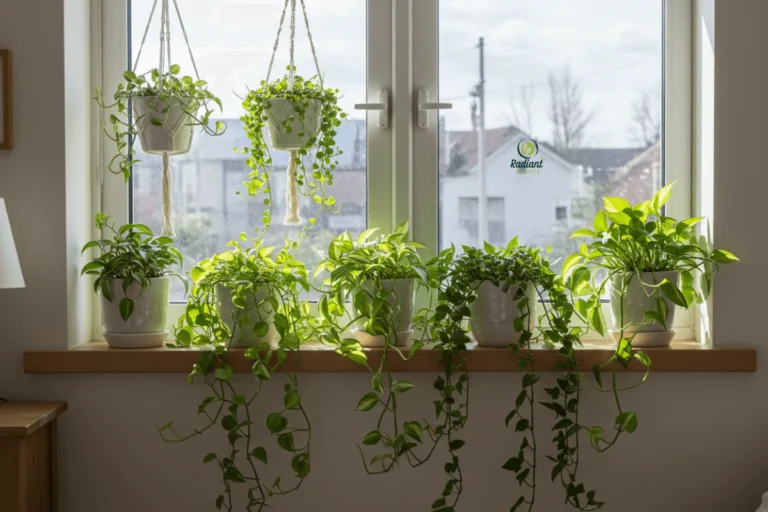 Modern Home Window Sill Decorated with Green Plants and Stylish Pots, Decorating window sills with plants
