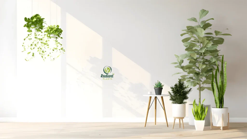 Beautiful living room decorated with the best indoor plants for a fresh and vibrant look